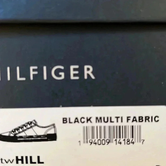 Tommy Hilfiger Women’s Red, White, & Blue Black Canvas Tie Tennis Shoes … - Picture 5 of 5